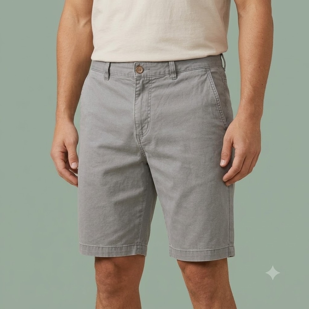 Tommy Bahama Shorts Mens 34 Gray Flat Front Casual Chino